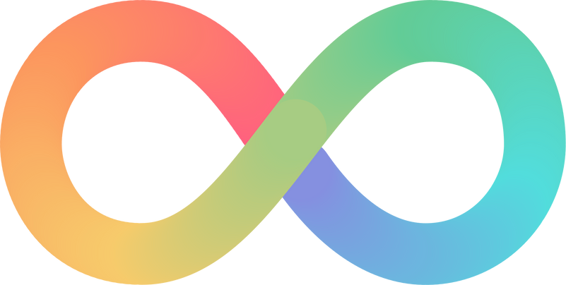 Infinity sign. Rainbow gradient shape. Autism and neurodiversity symbol.