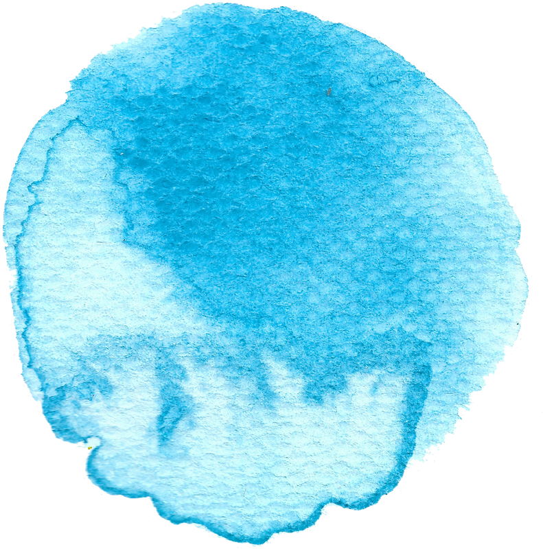 Watercolor blue circle shape