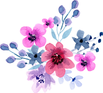 Painted Watercolor Flower Vector Illustration